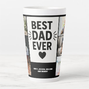 Tasse Latte Meilleur papa Jamais Moderne 6 Photo Collage