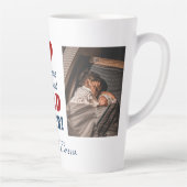 Tasse Latte Meilleur papa Jamais Red Heart 2 Photo (Droite)