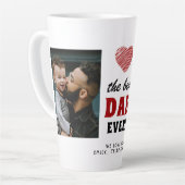 Tasse Latte Meilleur papa Jamais Red Heart 2 Photo (Angle gauche)