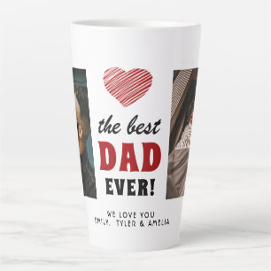 Tasse Latte Meilleur papa Jamais Red Heart 2 Photo