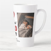 Tasse Latte Meilleur papa Jamais Red Heart 2 Photo (Droite)