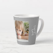 Tasse Latte Meilleur papa Modern Grey Photo Fête du Père (Angle droit)