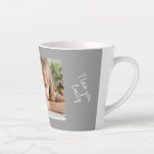 Tasse Latte Meilleur papa Modern Grey Photo Fête du Père (Droite)