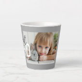 Tasse Latte Meilleur papa Modern Grey Photo Fête du Père (Devant)