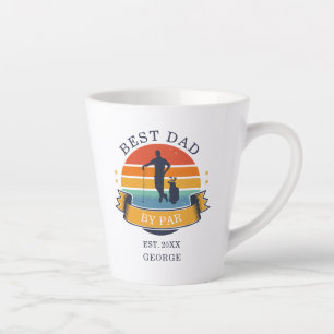 Tasse Latte Meilleur Papa Par Golfing Fête des Pères Nom Perso