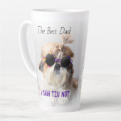 Tasse Latte Meilleur papa Shih Tzu Pas mignon drôle photo de c (Angle gauche)