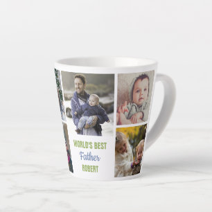 Tasse Latte Meilleur père Instagram Photo Nom du collage phot