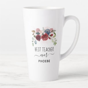 Tasse Latte Meilleur professeur floral personnalisé