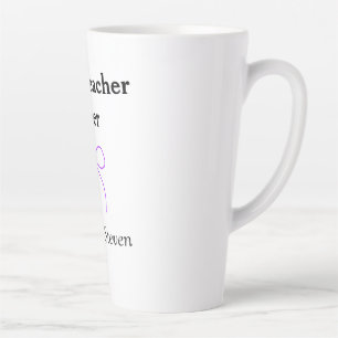 Tasse Latte Meilleur professeur jamais ruban violet nom appréc