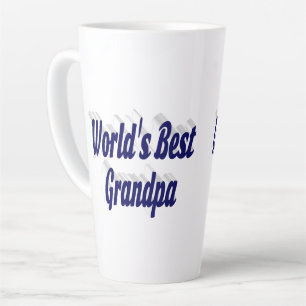 Tasse Latte Meilleur texte gris bleu foncé