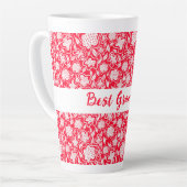 Tasse Latte Meilleure croix de grand-mère look rouge blanc flo (Angle gauche)