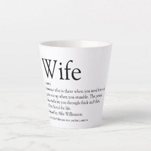 Tasse Latte Meilleure épouse du monde définition en noir et bl