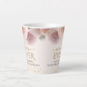 Tasse Latte Meilleure étoile d'or florale rose rose et rose de (Devant)