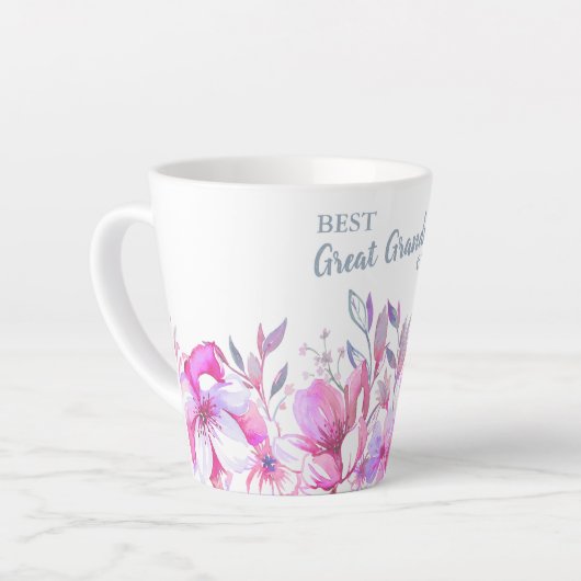 Tasse Latte Meilleure grande grand-mère jamais et frontière de (Angle gauche)