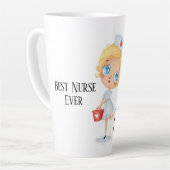 Tasse Latte Meilleure Infirmière Ever (Angle gauche)