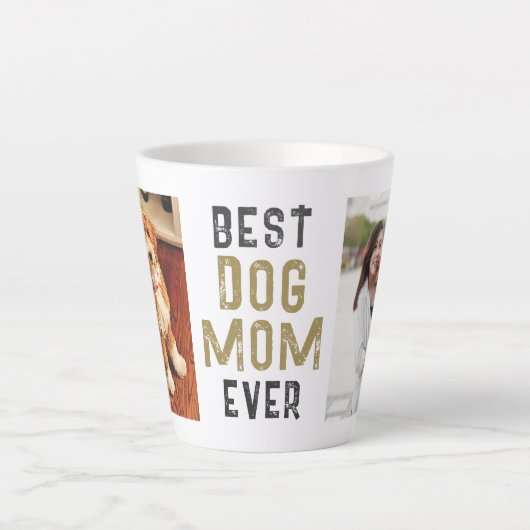 Tasse Latte Meilleure maman chien toujours propriétaire d'anim (Devant)