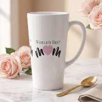Meilleure Maman Du Monde Cœur Mignon Élégant Blanc