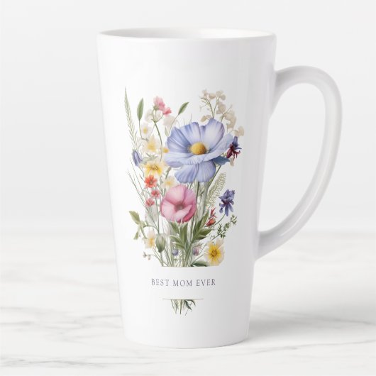Tasse Latte Meilleure maman Ever English Garden Bouquet Fête d (Droite)