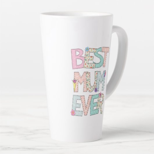 Tasse Latte Meilleure maman jamais (Angle droit)