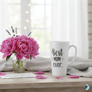Tasse Latte "Meilleure maman jamais" avec la photo de maman, c