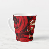 Tasse Latte Meilleure maman Jamais Coeurs Rouge Roses Floral (Angle gauche)