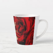 Tasse Latte Meilleure maman Jamais Coeurs Rouge Roses Floral (Droite)