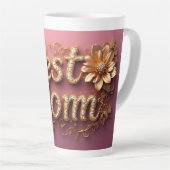 Tasse Latte Meilleure Maman Lettre Dorée (Angle droit)
