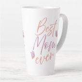 Tasse Latte Meilleure Maman Papillon Script Art (Angle droit)