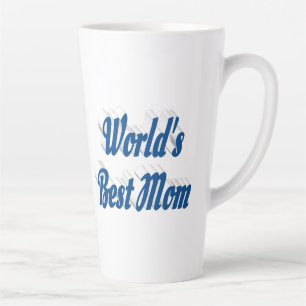 Tasse Latte Meilleure maman texte bleu marine