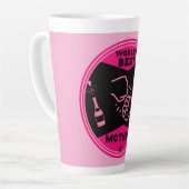 Tasse Latte Meilleure mère du monde rose original (Angle gauche)