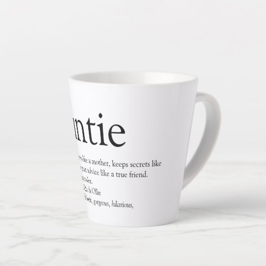 Tasse Latte Meilleure Tante, Tante Définition du monde (Angle droit)