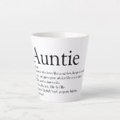 Tasse Latte Meilleure Tante, Tante Définition du monde (Devant)