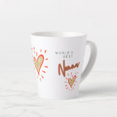 Tasse Latte Meilleure Vierge, grand-mère italienne, Coeurs (Angle droit)