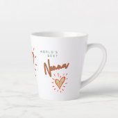 Tasse Latte Meilleure Vierge, grand-mère italienne, Coeurs (Droite)