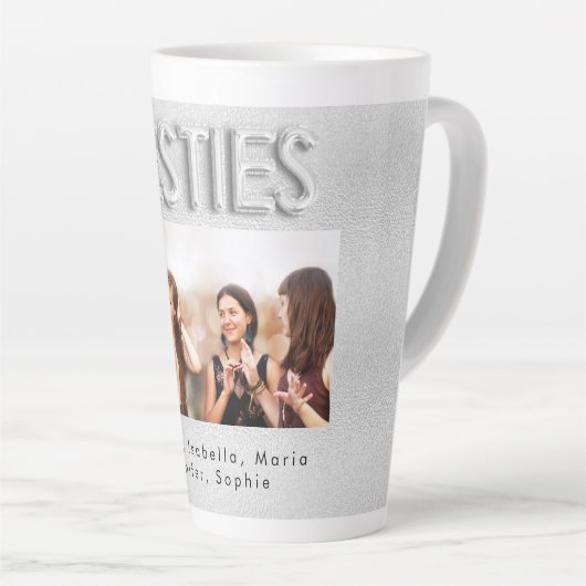 Tasse Latte Meilleurs amis argent photo besties (Angle droit)
