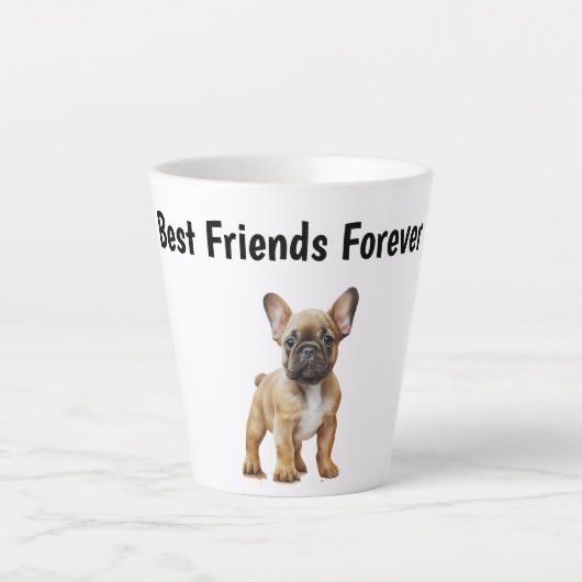 Tasse Latte Meilleurs amis pour Frenchie Dog (Devant)