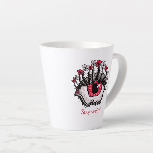 Tasse Latte Mélange des yeux mal Déplaisant Psychédélique Horr (Angle droit)