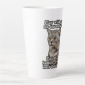 Tasse Latte Mème de chat en colère pour amoureux de les chats  (Devant)