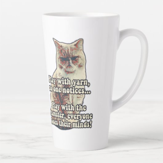 Tasse Latte Mème de chat fâché drôle pour les kitty personnes (Droite)