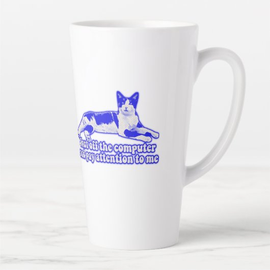 Tasse Latte Mème de chat grincheux amusant pour les propriétai (Droite)