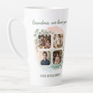 Tasse Latte Mémé nous t'aimons 6 Collage de photos Eucalyptus