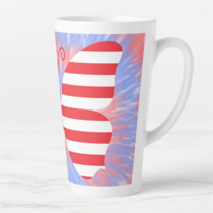 Tasse Latte Memorial Day/4 juillet Butterfly