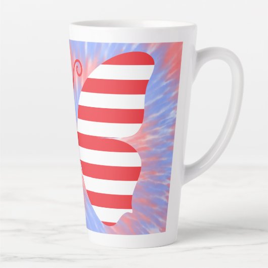 Tasse Latte Memorial Day/4 juillet Butterfly (Droite)