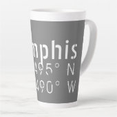 Tasse Latte Memphis Tennessee Latitude de longitude (Angle droit)