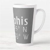Tasse Latte Memphis Tennessee Latitude de longitude (Droite)