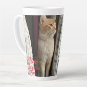 Tasse Latte Meow Christmas' Eve, photo, texte, remplaçable (Angle gauche)