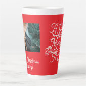Tasse Latte Meow Christmas Morning, photo, texte, remplaçable (Devant)