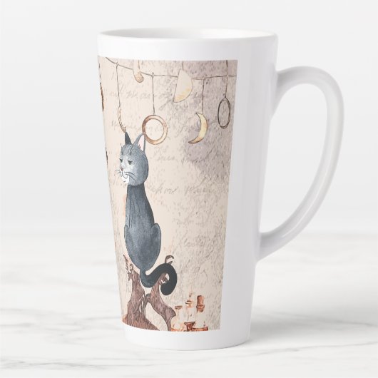 Tasse Latte Meow Cute Magic School Chat (Droite)
