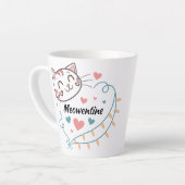 Tasse Latte Meowentine Drinkware Design pour Amoureux de les c (Angle gauche)