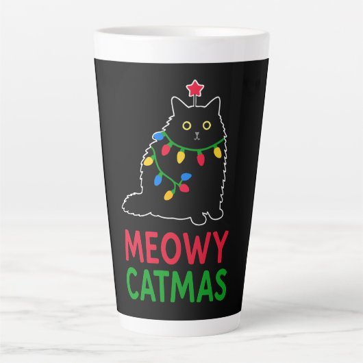Tasse Latte Meowy Noël (Devant)